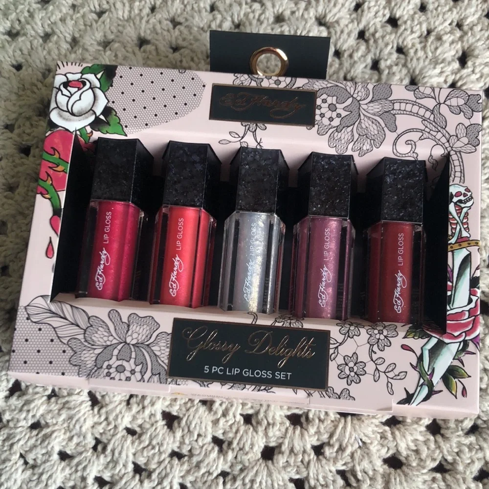 ED HARDY Glossy Delights Lip Gloss Set - 5 Colors